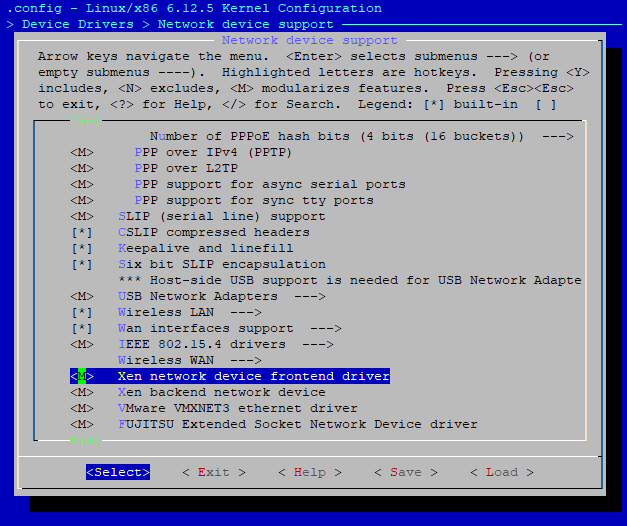 kernel network device support xen
