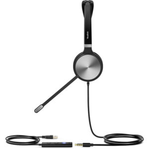 Yealink UH36 monaural UC Teams Certified Wired Headset - USB and 3.5mm jack - leather ear cushions - Image 3